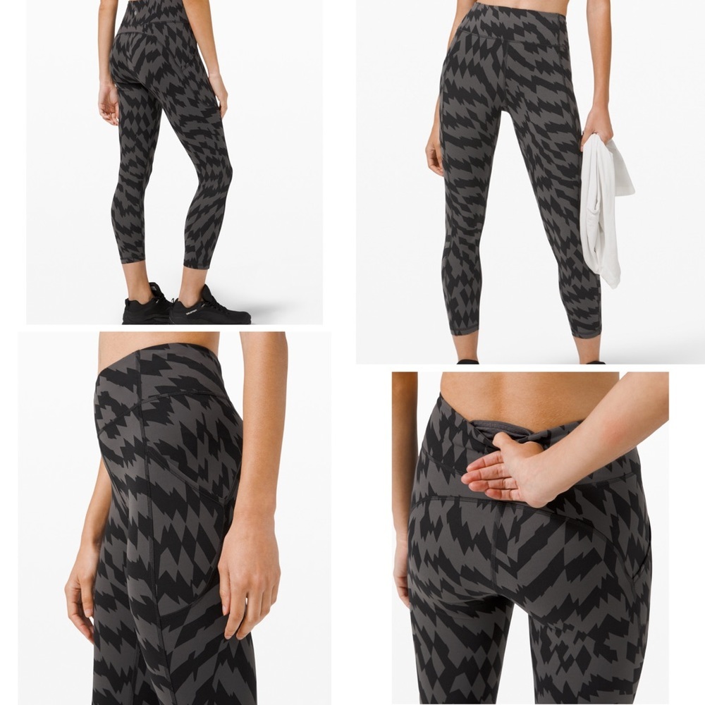lululemon athletica Black and Gray Patterned Leggings